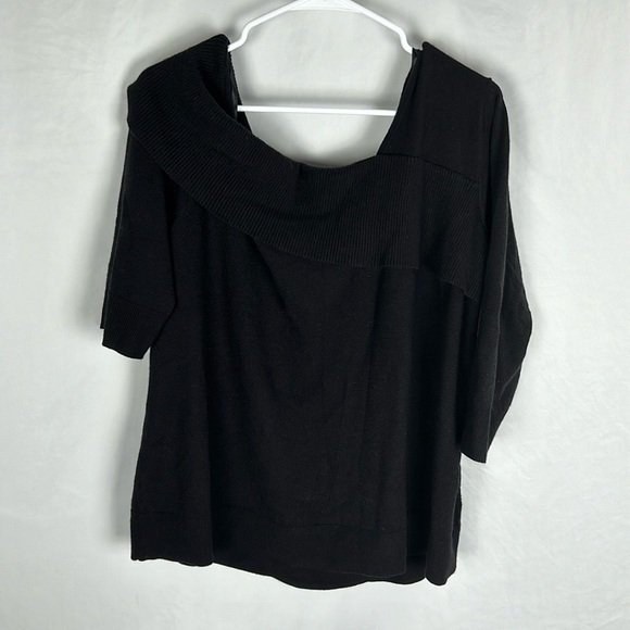 Lane Bryant Fitted Medium-Sleeve Asymmetrical Neck Pullover Sweater -Size 22/24 - Picture 2 of 8